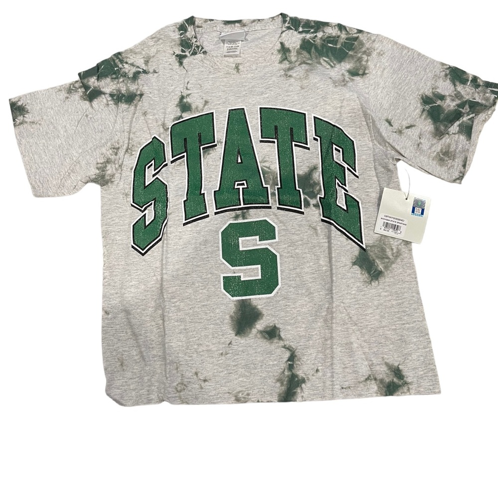 Michigan State Spartans Raw Edge crop tee.  NWT
